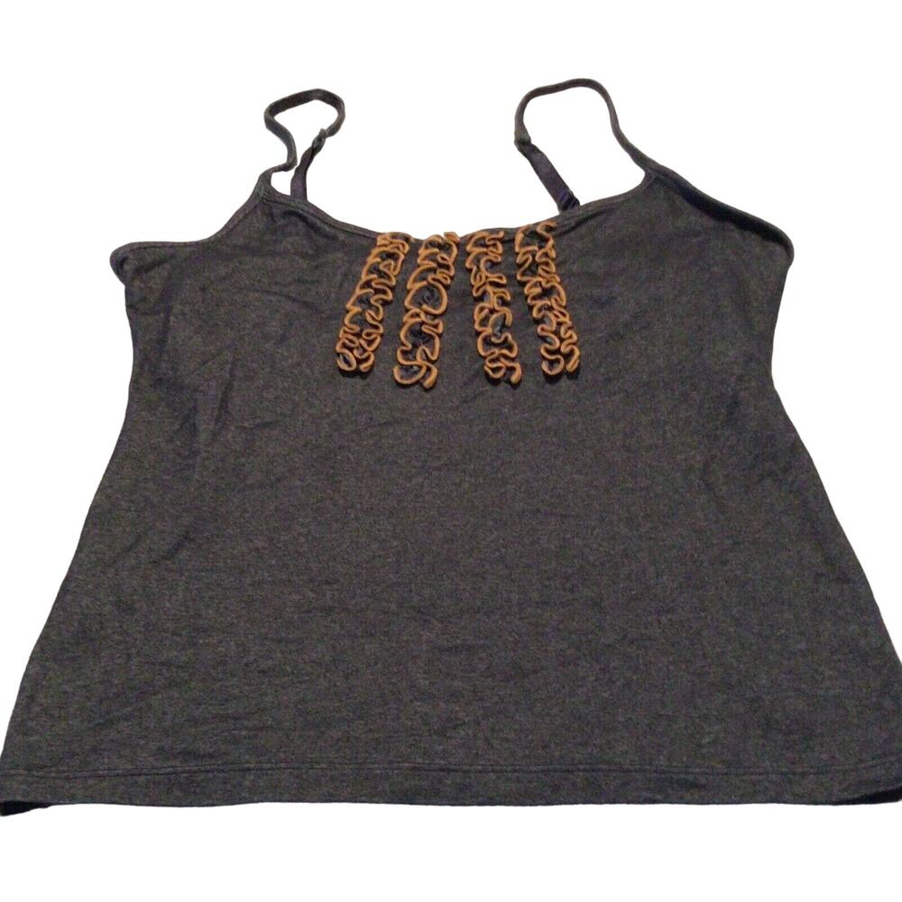 Tommy Hilfiger Womens Dark Blue Ruffle Front Spaghetti Strap Tank Top Size M